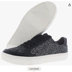 Dr Scholl's All in Prty Sparkling Glitter Black Women's Sneakers 9